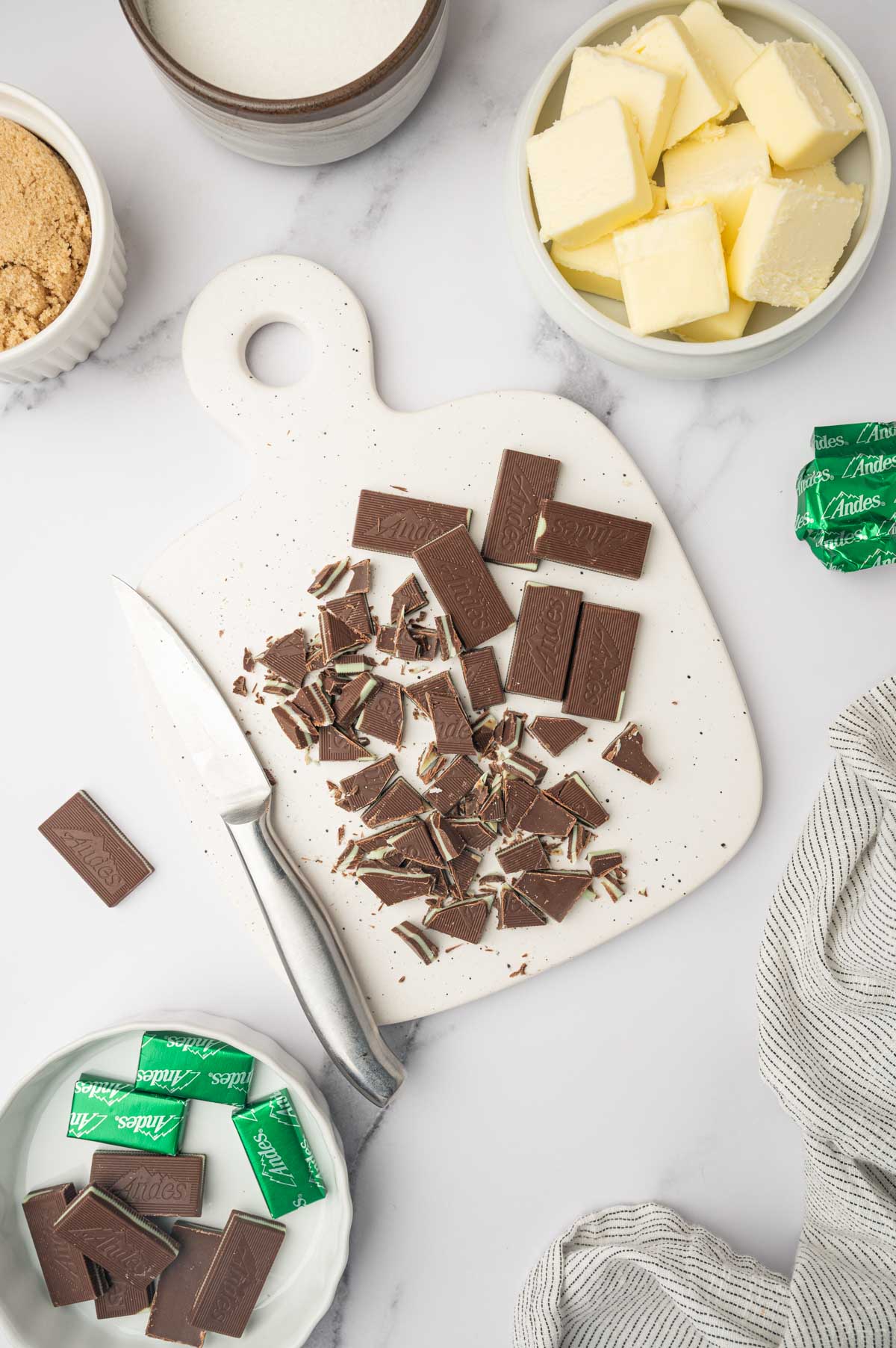 Chopped Andes Mint Chocolate for brownies recipe