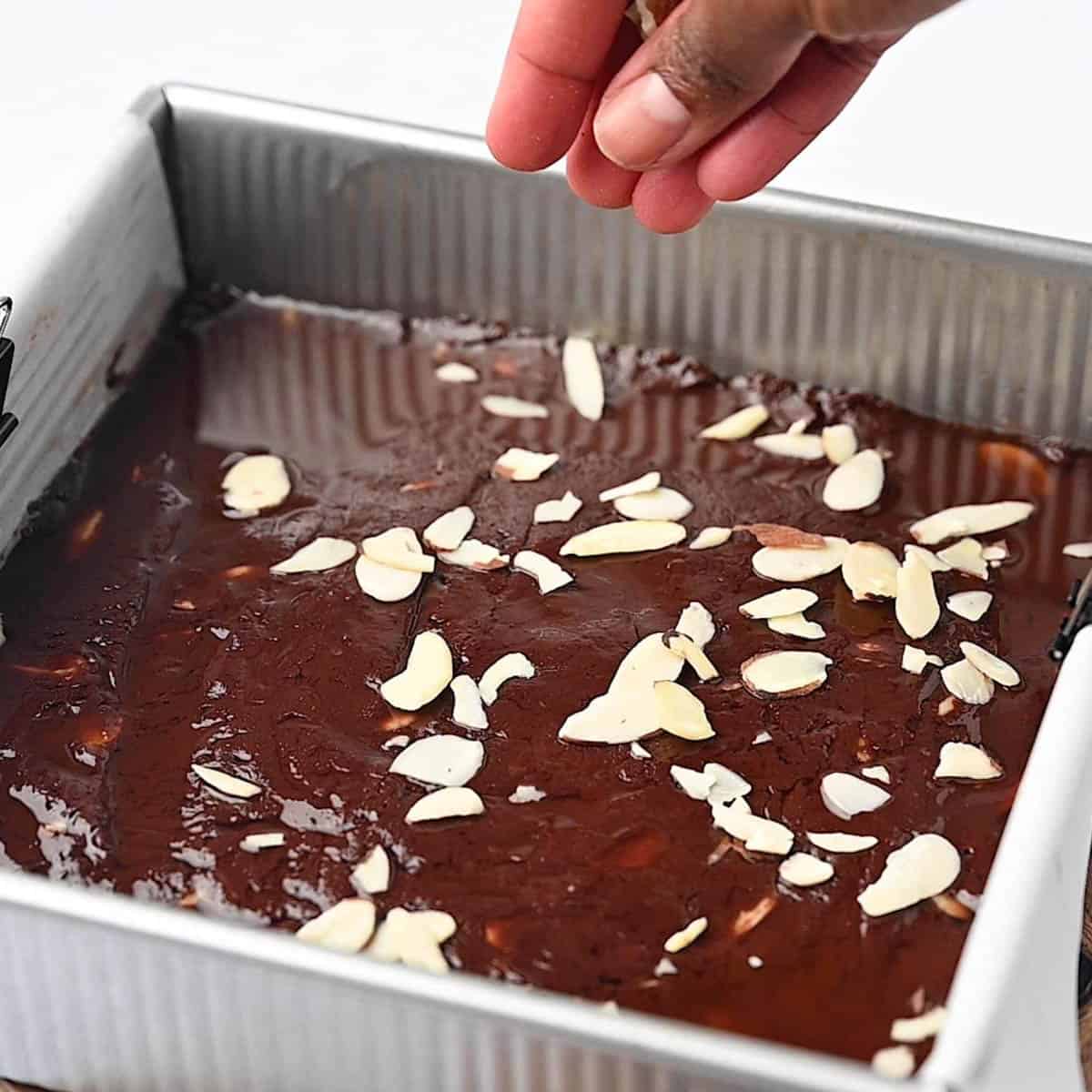 Dark Chocolate fudge with almonds