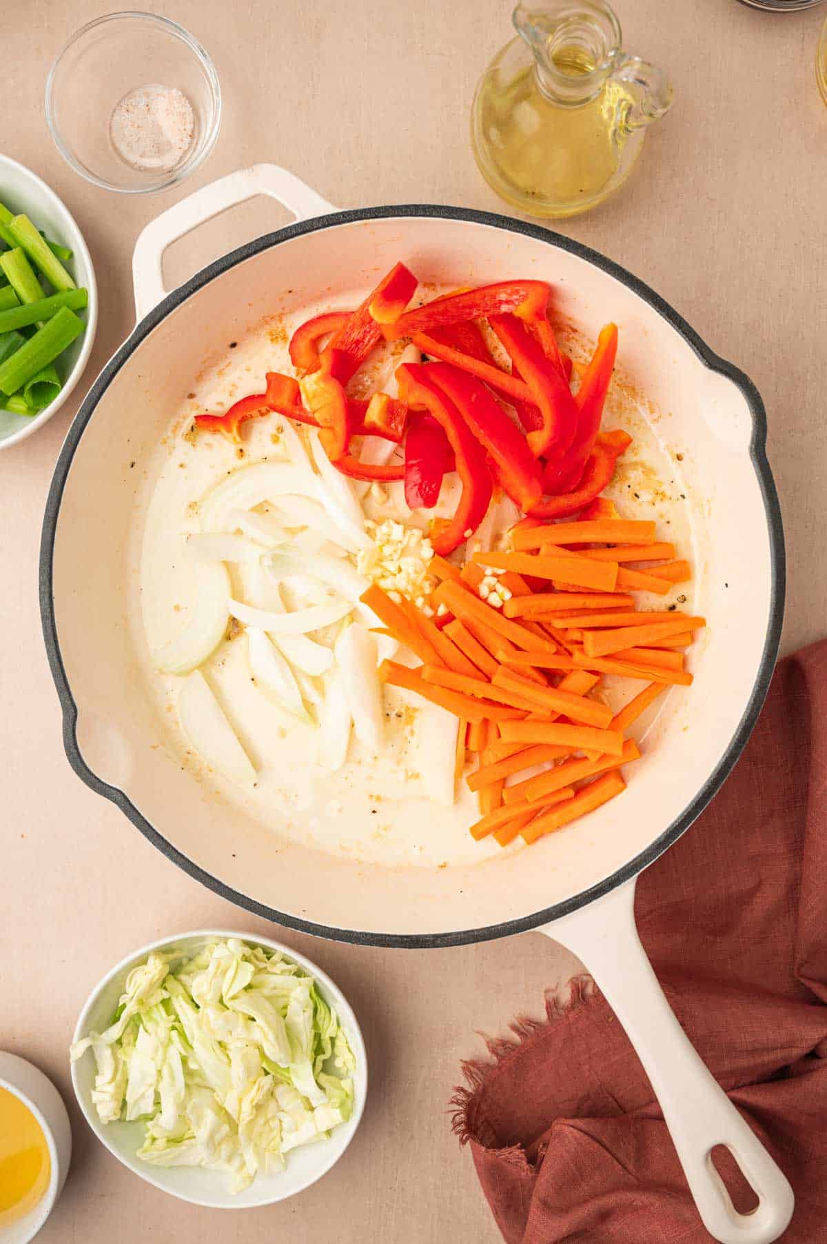 Veggies in the skillet