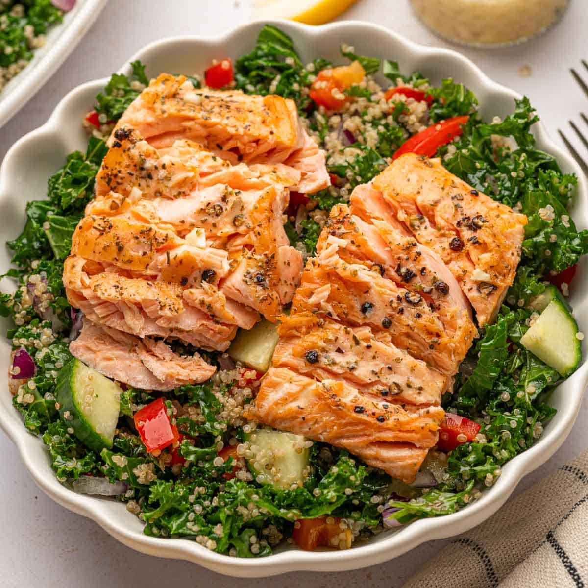 Salmon Kale Quinoa Salad