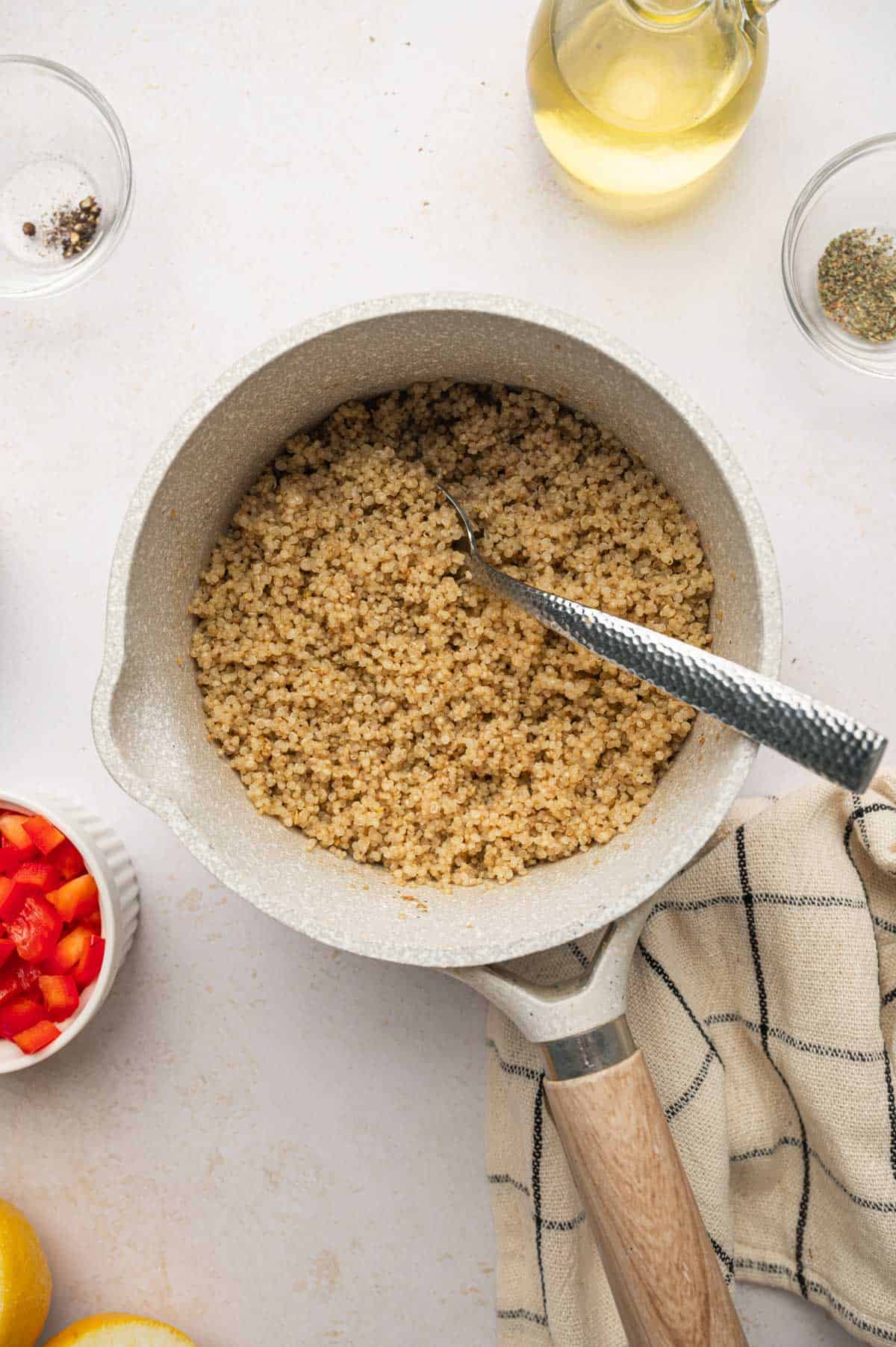 Flufffy quinoa for salmon kale quinoa salad