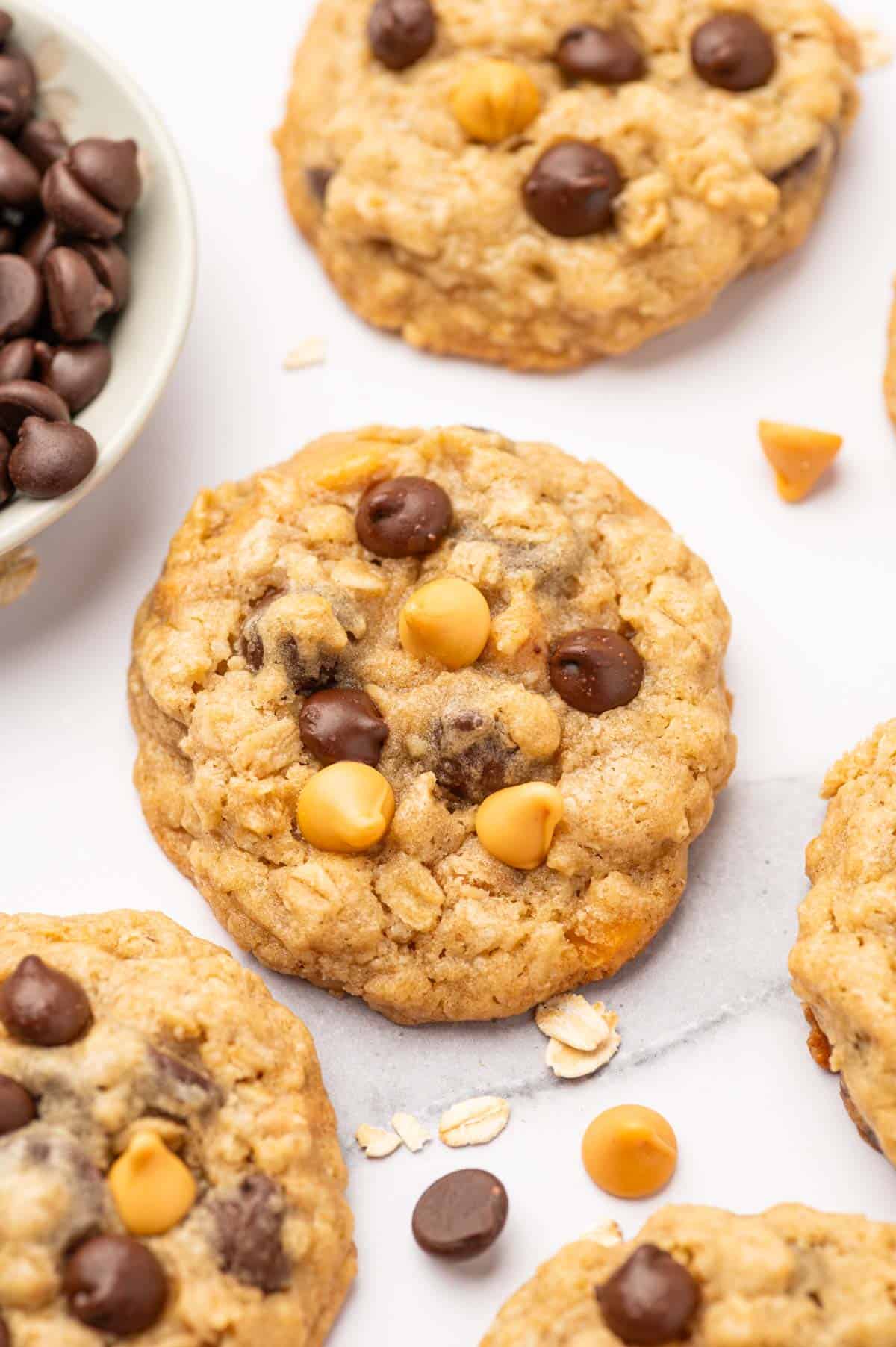 single Oatmeal butterscotch chocolate chip cookies