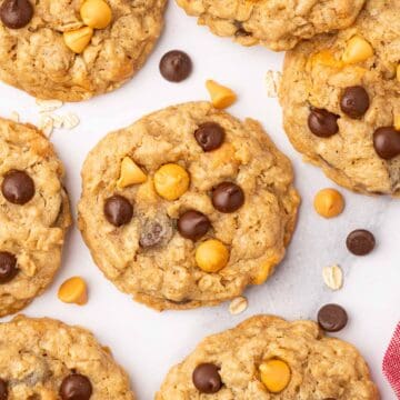 butterscotch chocolate chip Oatmeal cookies featuring cookies