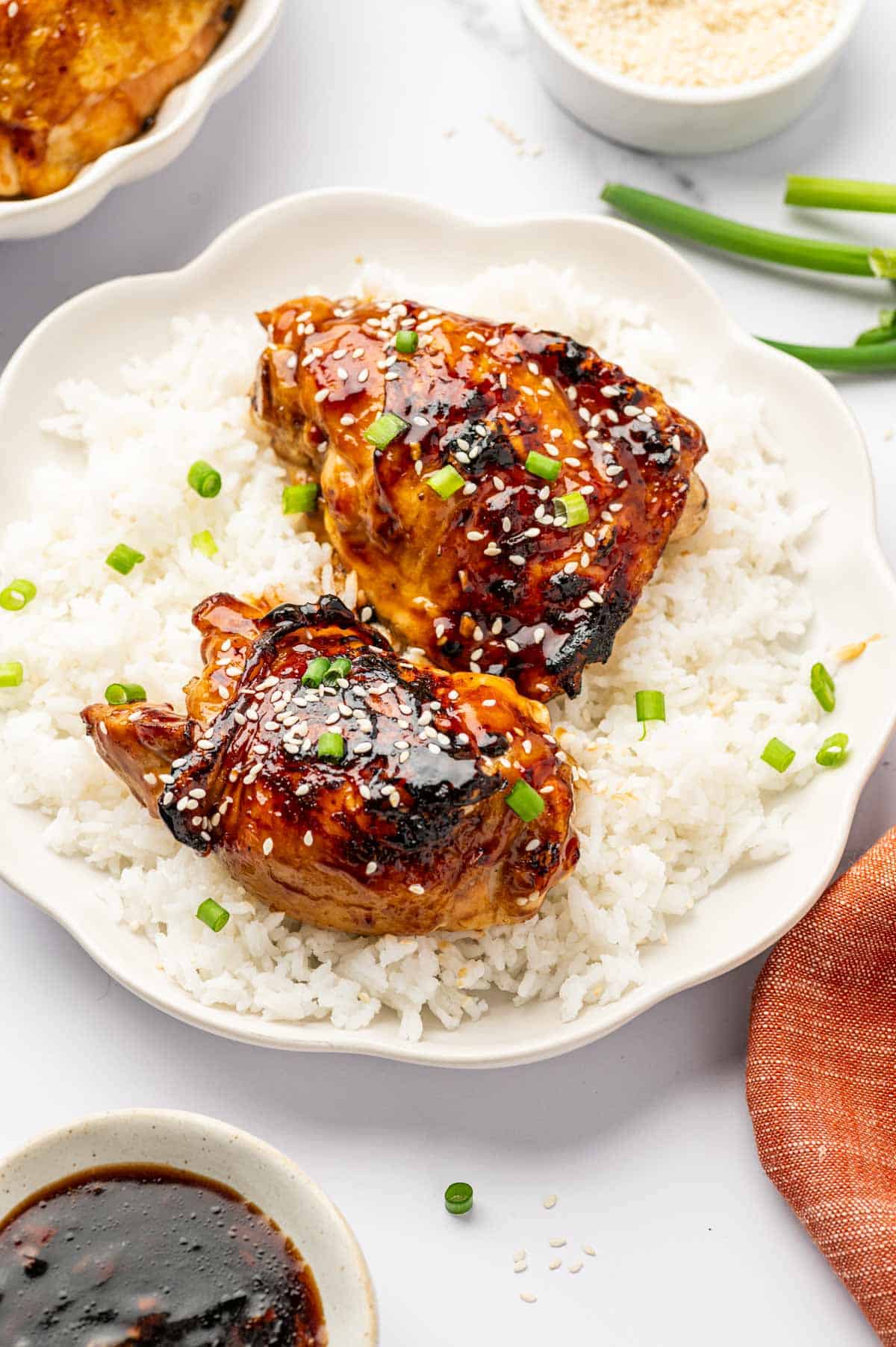 Asian-Inspired Teriyaki Chicken Thighs Recipe with Homemade Sauce.