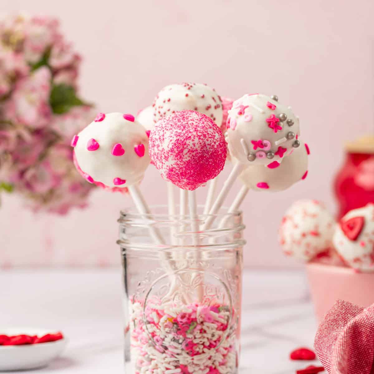 Easy Valentine Cake Pops with Cake Mix
