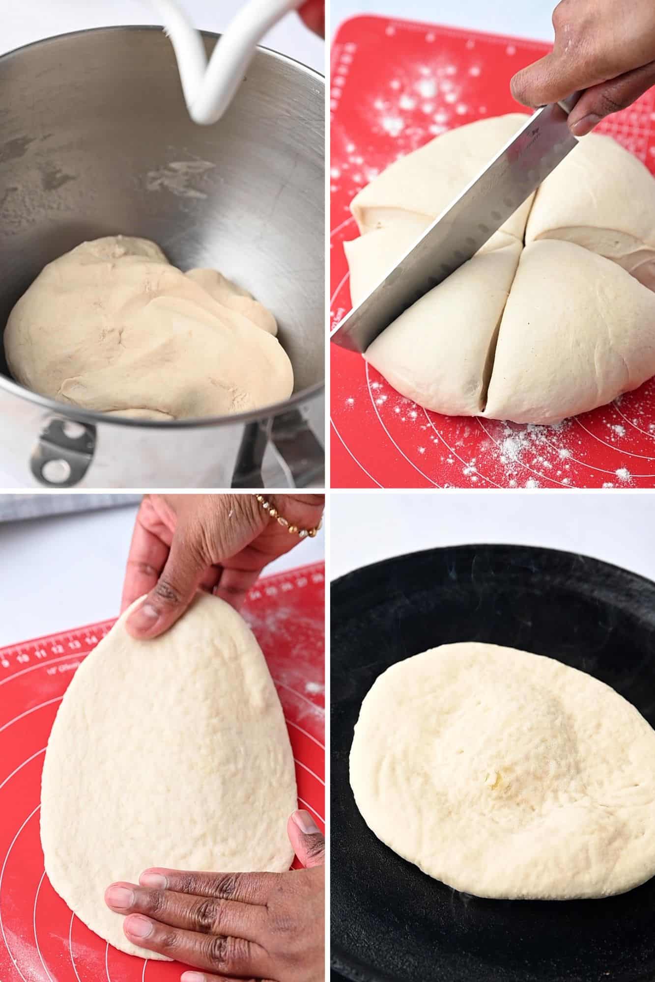 Indian naan bread recipe un making with step by step process.