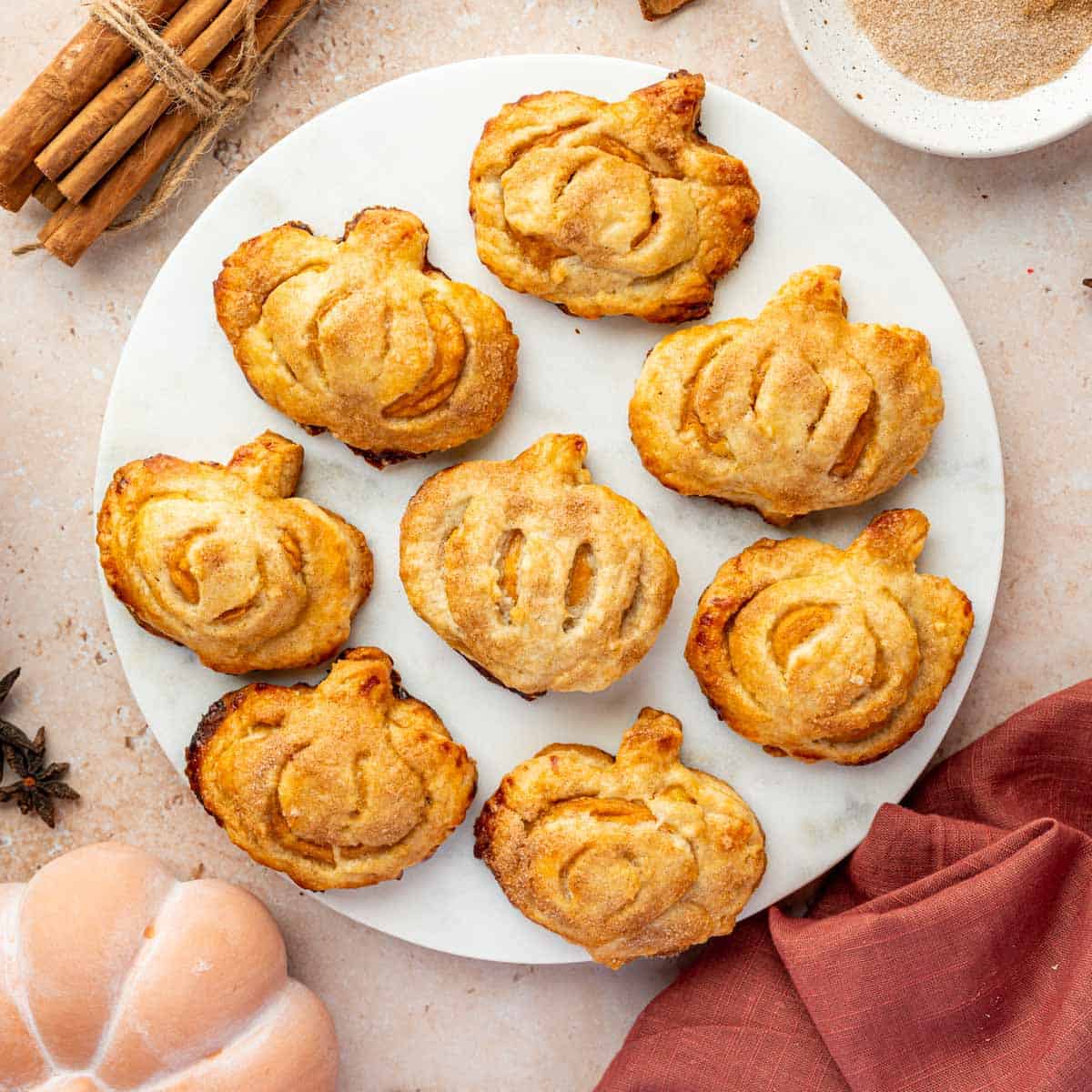 Pumpkin Hand Pies with pumpkin cream cheese filling