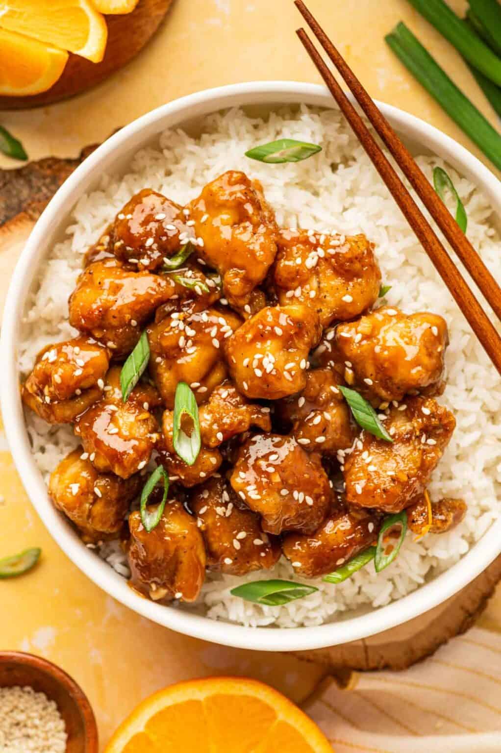 Orange Chicken and Rice (Easy Air Fryer Dinner Recipe)