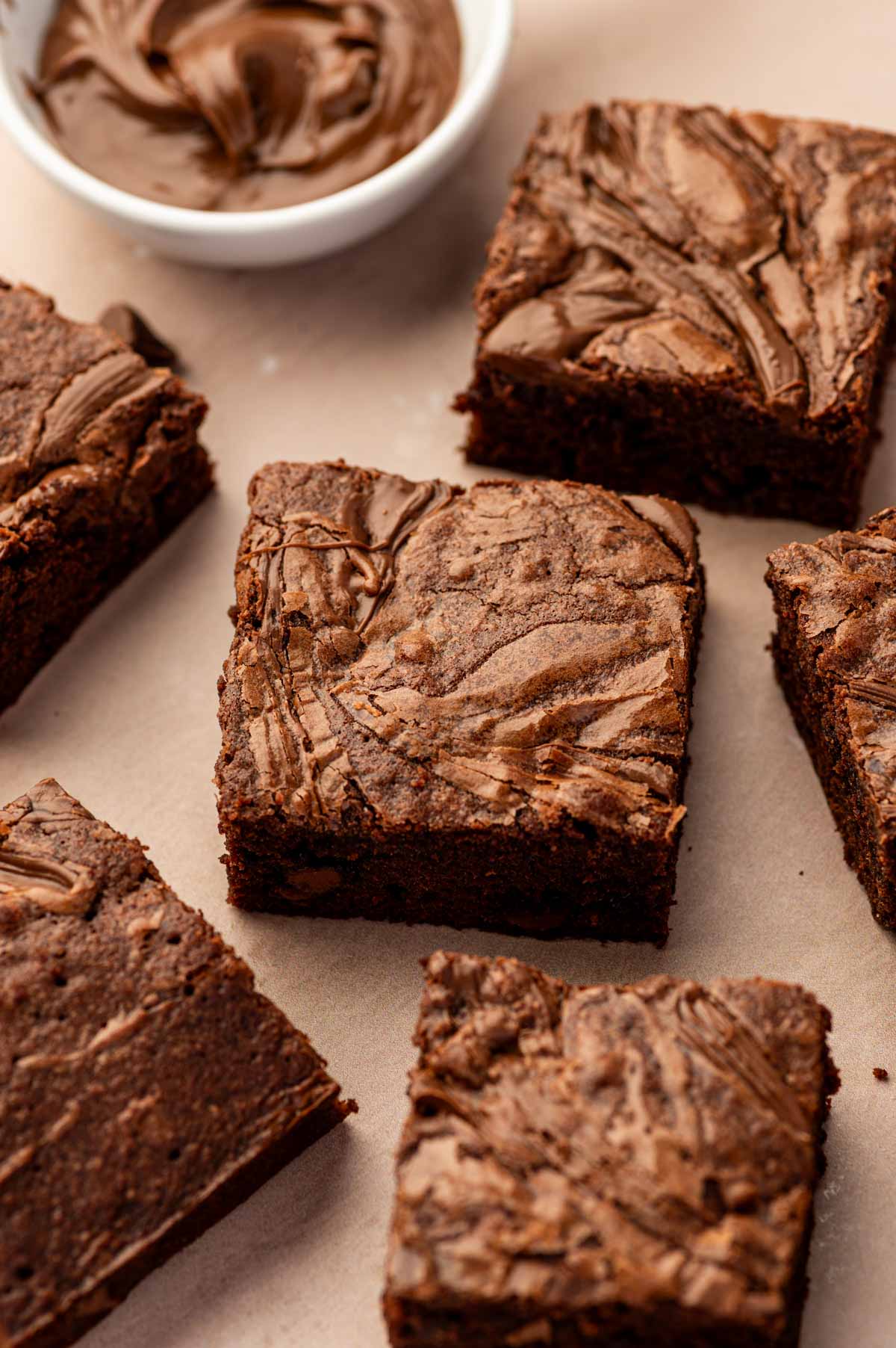 Easy Nutella brownies with a fudgy chocolate texture