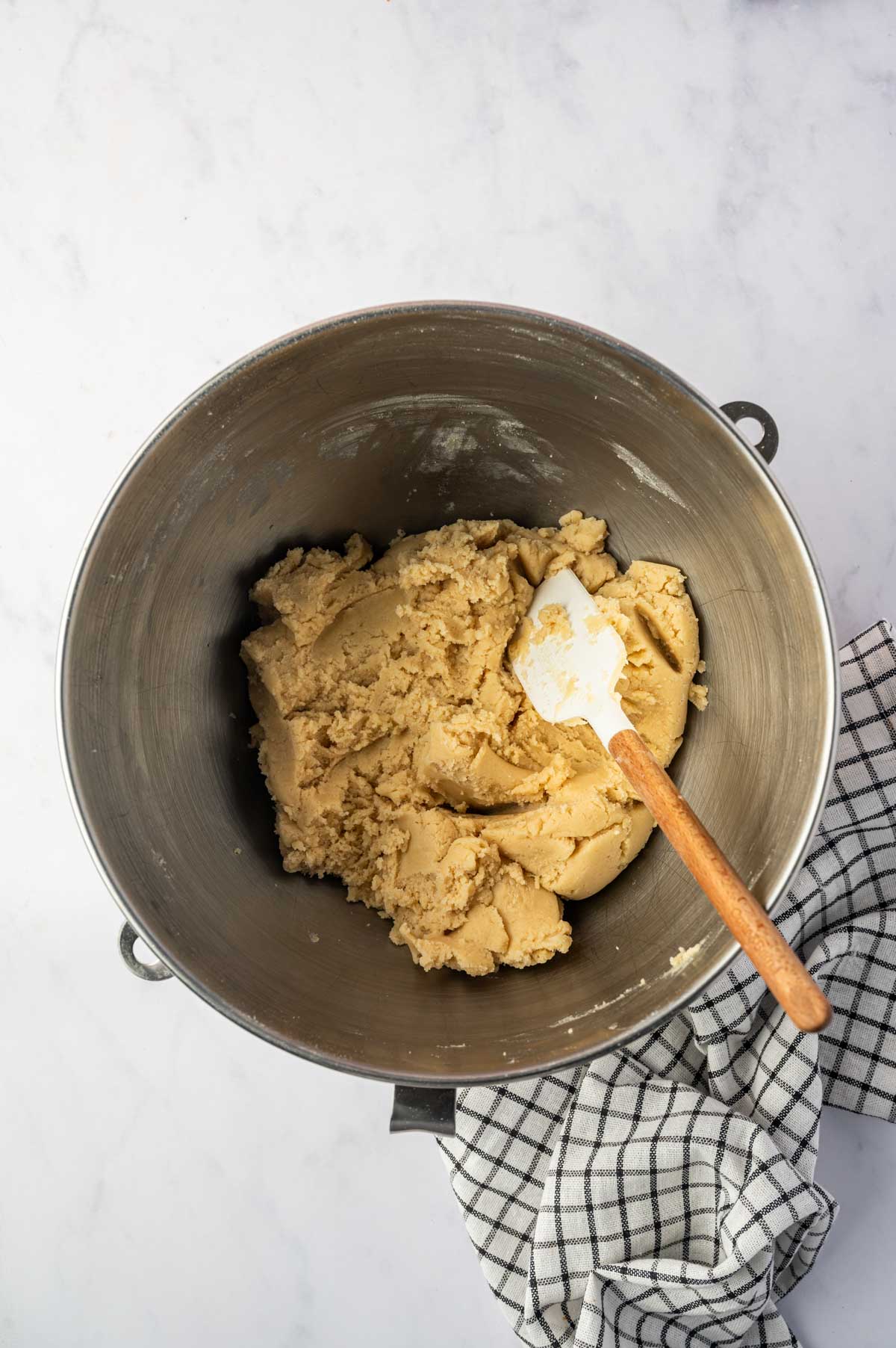 Cooking dough in a stand mixing bowl