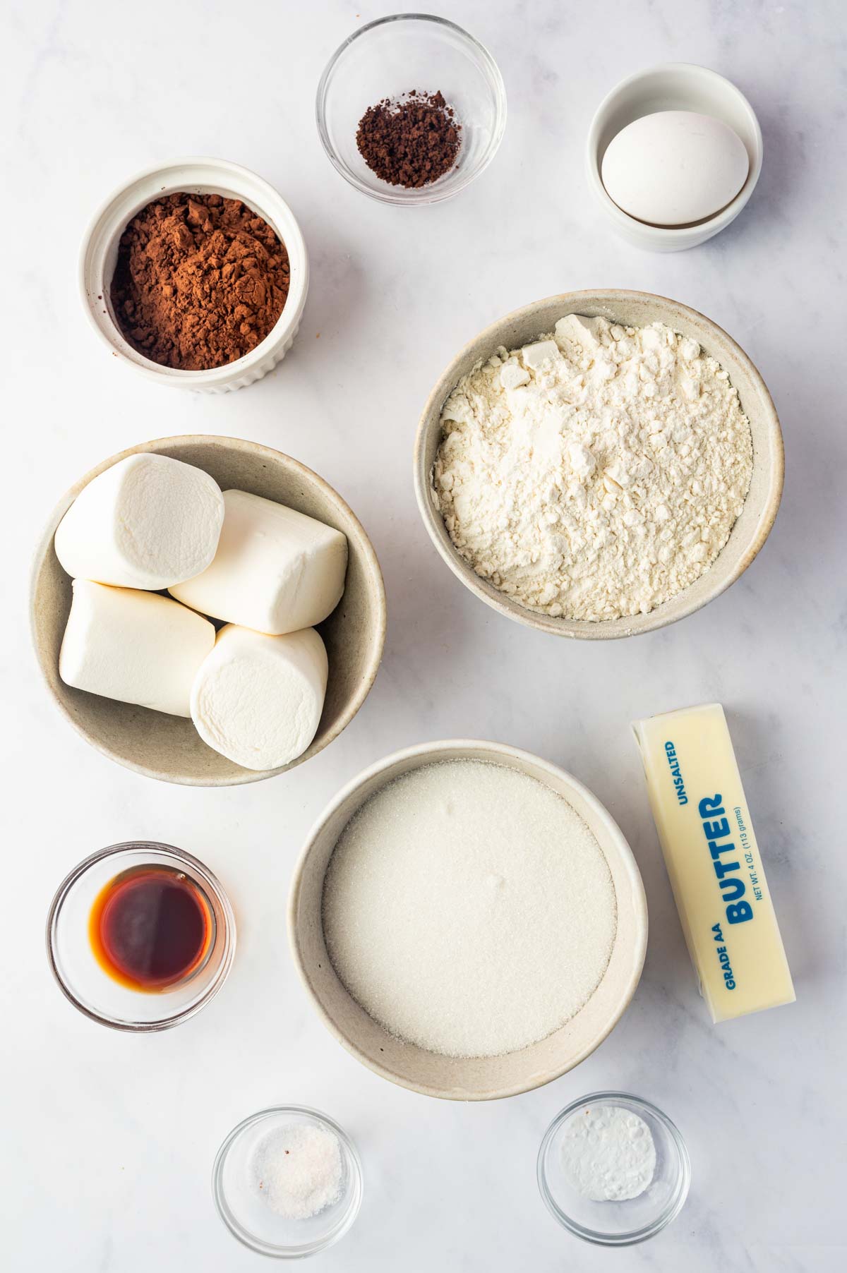 Ingredients laid out for making spider web cookies for halloween treats